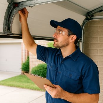 Emergency garage door repair technician